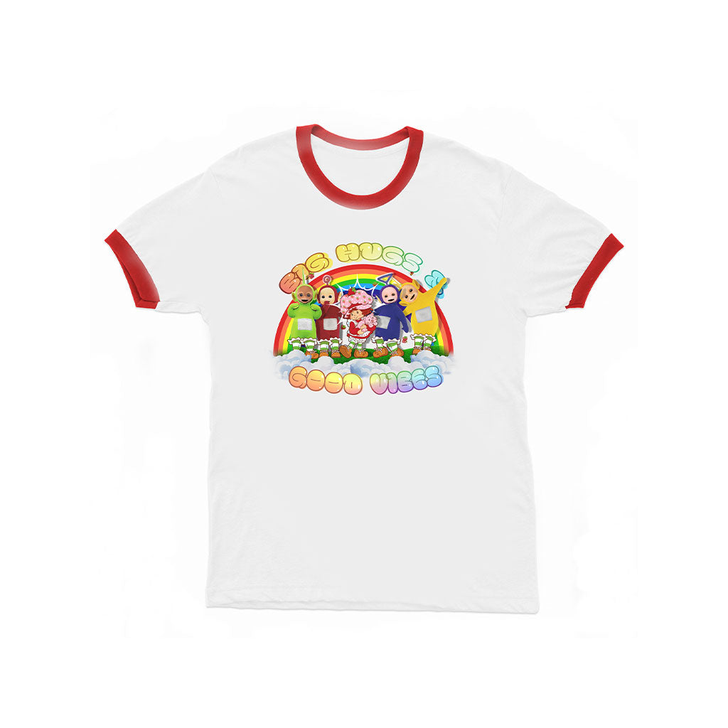Teletubbies x Strawberry Shortcake by MurWalls - 'Good Vibes' Ringer T-Shirt