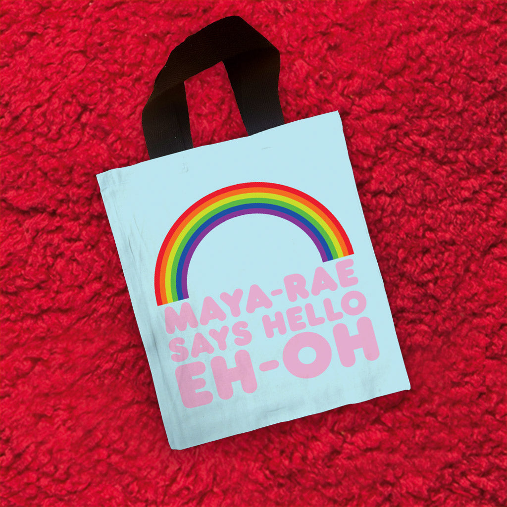 Personalised Says Hello Rainbow Mini Tote Bag