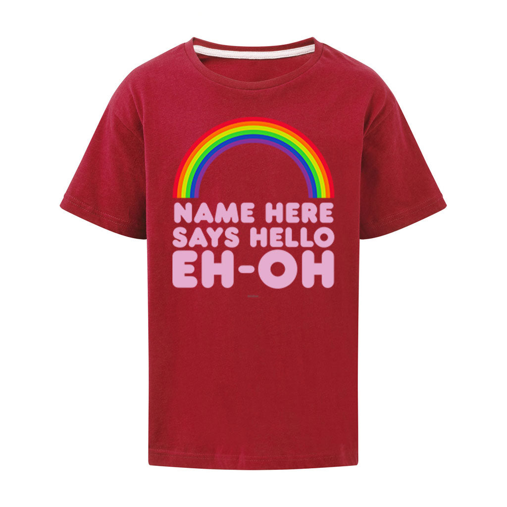 Personalised Says Hello Rainbow T-Shirt