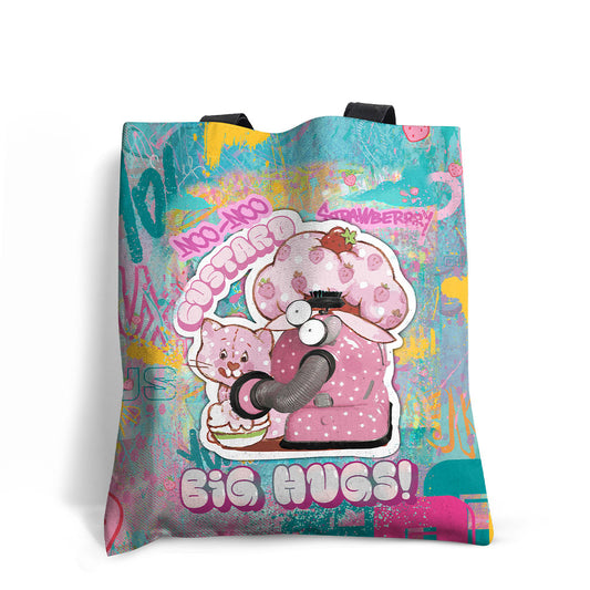 Teletubbies x Strawberry Shortcake by MurWalls - Noo-Noo 'Big Hugs!' Tote Bag