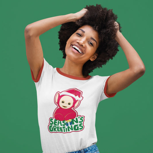 Po Season's Greetings Christmas Ringer T-Shirt