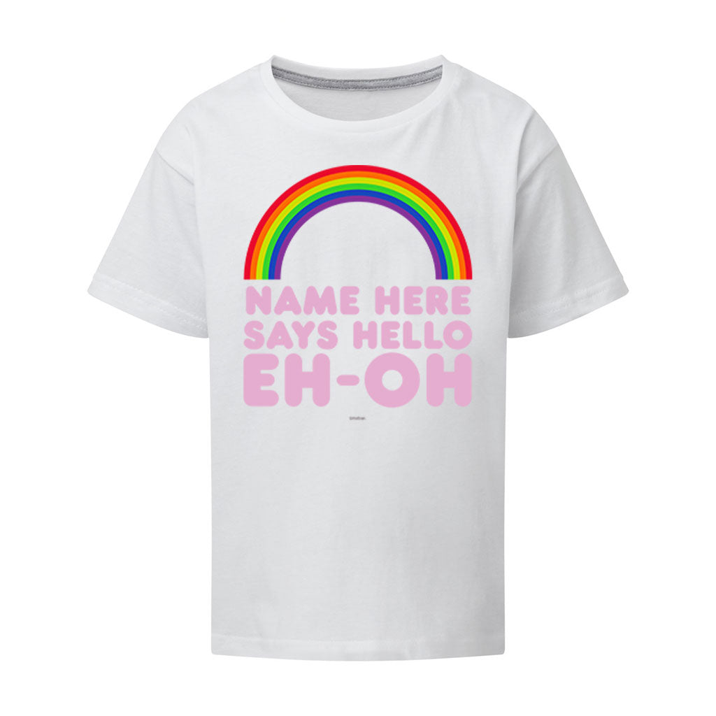 Personalised Says Hello Rainbow T-Shirt