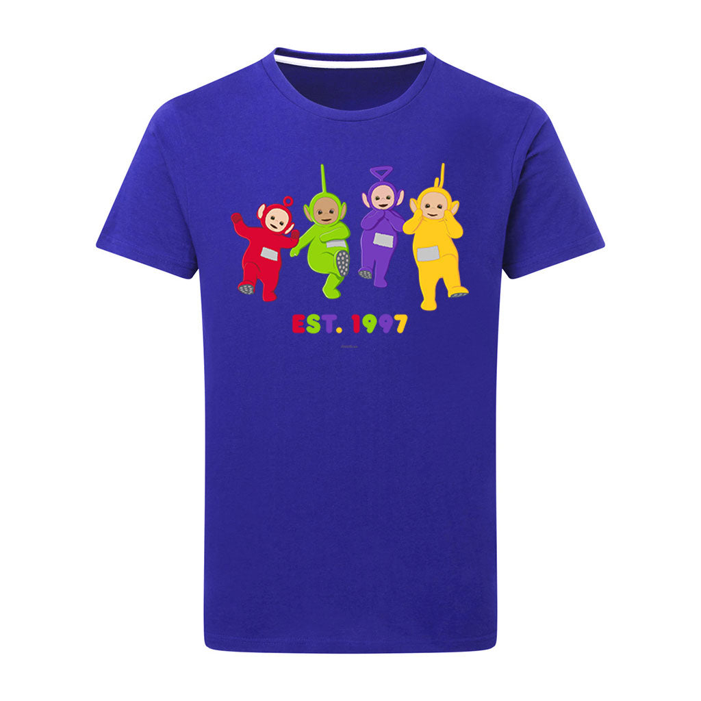 Vintage 1999 Teletubbies Kids TV store Show 3T Blue T-Shirt